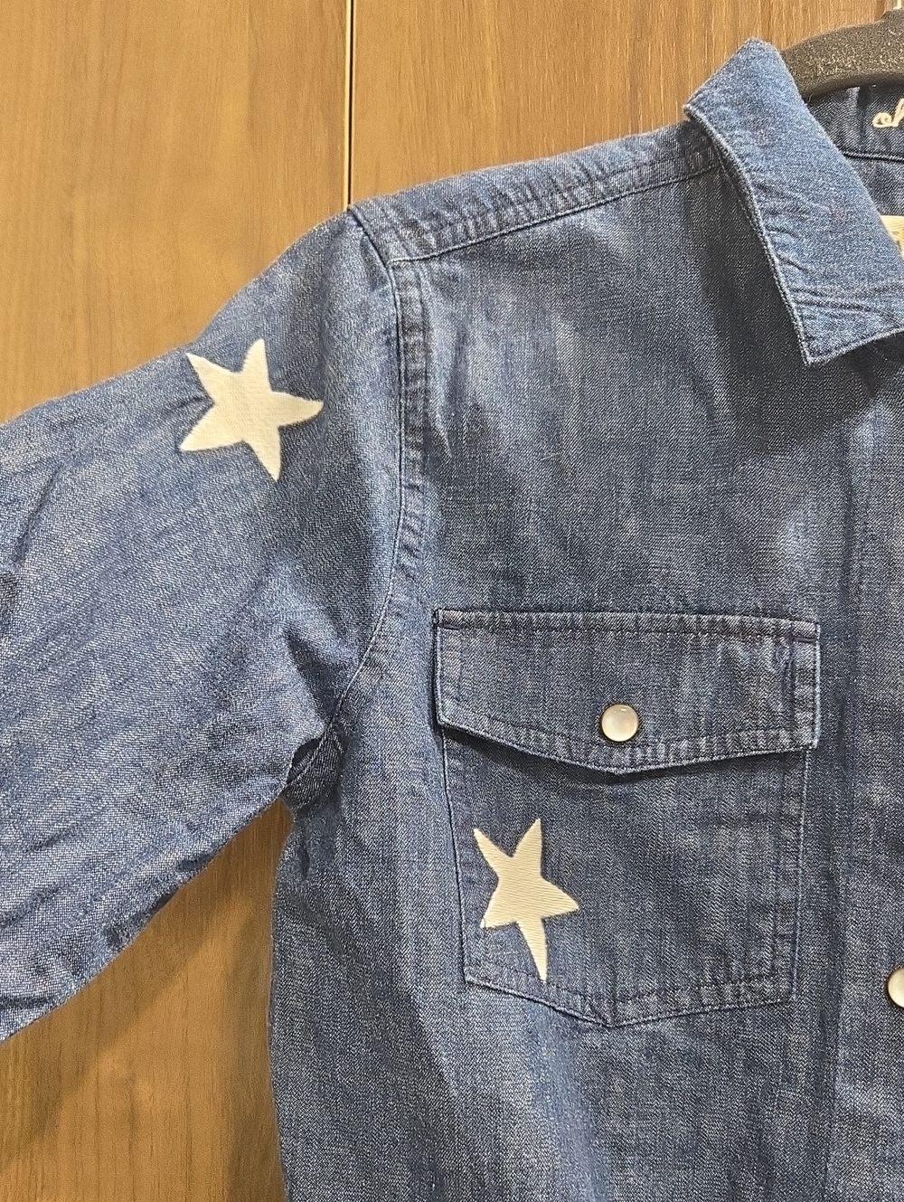 Marine Layer Embroidered Cropped Jacket in Indigo Stars Blue White-Size Small - Picture 4 of 15